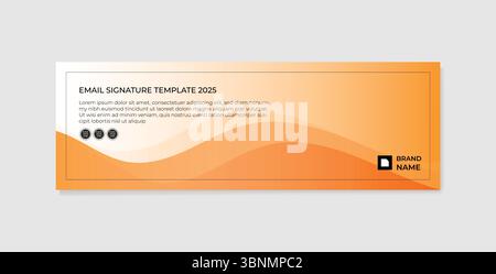 Design moderno e minimalista della firma e-mail, design del modello di banner della firma aziendale per e-mail aziendali eps10 Illustrazione Vettoriale