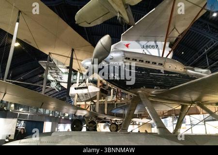 Supermarine S.6B S1595 esposto nella Flight Gallery presso il Science Museum di Londra, Inghilterra Foto Stock