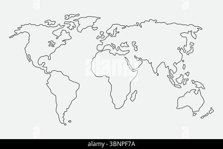 Progettazione vettoriale della mappa mondiale Illustrazione Vettoriale