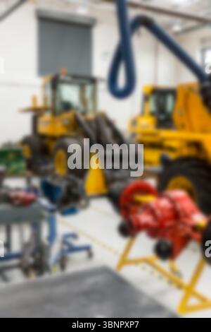 Immagine sfocata del bulldozer Foto Stock