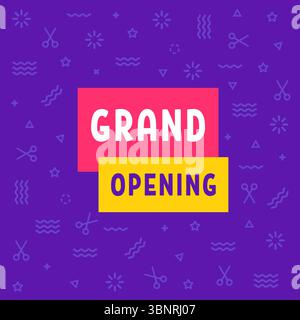 grande banner colorato con elementi Illustrazione Vettoriale