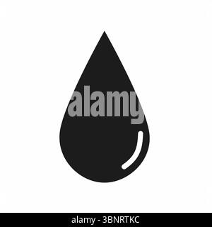 Icona goccioline d'acqua nera su sfondo bianco Illustrazione Vettoriale