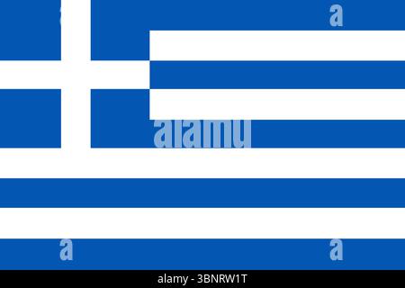 Bandiera della Grecia. Colori e proporzioni ufficiali. Bandiera nazionale greca. Illustrazione Vettoriale