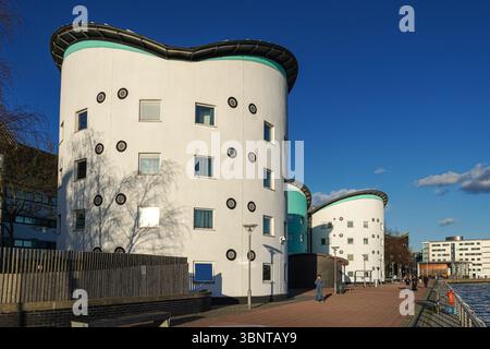 University of East London Docklands Campus presso Royal Albert Dock, Londra Inghilterra Regno Unito Foto Stock
