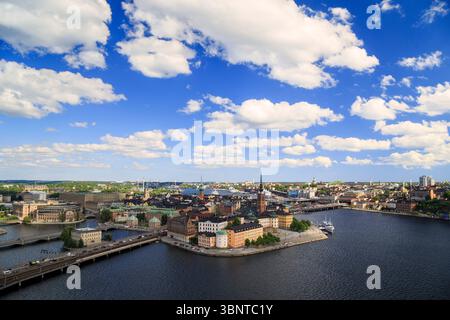 STOCCOLMA, SVEZIA - 27 GIUGNO 2016: Questa è la vista aerea della parte centrale della città. Foto Stock