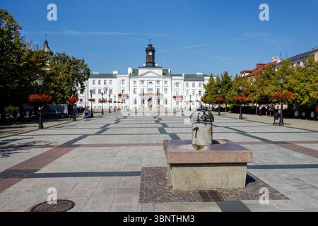 Il neoclassico Municipio nella piazza del vecchio mercato di Plock Polonia Foto Stock