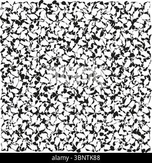 Struttura granulare in pietra. Campo macchiato nero. Schema vettoriale ruvido. Superficie bianca senza cuciture. Illustrazione Vettoriale