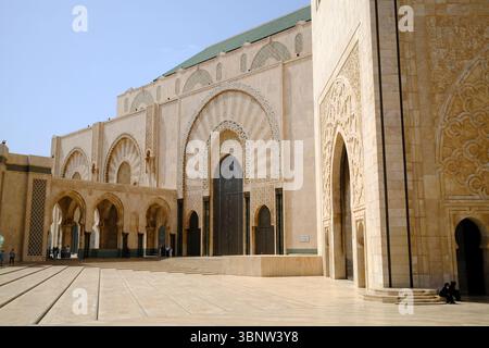 Vista della Moschea di Hassan II a Casablanca, Marocco Foto Stock