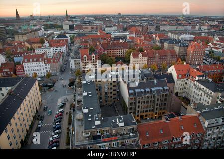 Vista panoramica aerea di Copenaghen Foto Stock