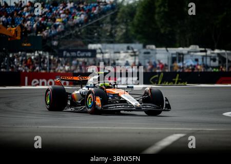 04 NORRIS Lando (gbr), McLaren F1 Team MCL39, azione durante l'ottavo round del campionato FIA di Formula 2 2025 dal 4 al 6 luglio 2025 sul circuito di Silverstone, a Silverstone, Regno Unito Foto Stock