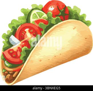 Illustrazione dipinta ad acquerello vettoriale di un Illustrazione Vettoriale