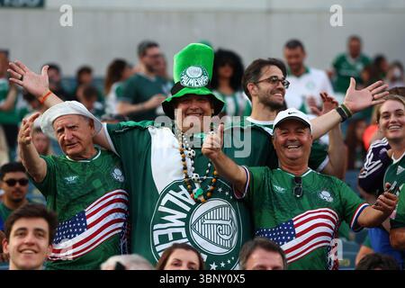 Philadelphia, Stati Uniti. 4 luglio 2025. I tifosi del Palmeiras assisteranno ai quarti di finale della Coppa del mondo FIFA Club 2025 al Lincoln Financial Field di Philadelphia, USA, il 4 luglio 2025. Foto di Chris Brunskill/UPI credito: UPI/Alamy Live News Foto Stock