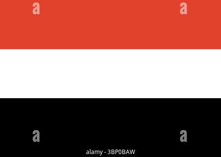 Bandiera dello Yemen. Colori e proporzioni ufficiali. Bandiera nazionale dello Yemen. Illustrazione Vettoriale