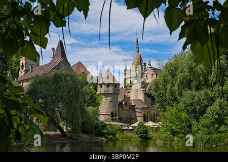 Castello di Vajdahunyad nella foresta di Varosliget Foto Stock