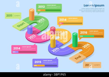 infografica-isometrica-colorata-con-dettagli Illustrazione Vettoriale