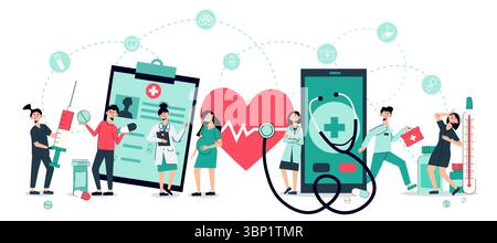 Illustrazione piatta per la festa internazionale degli infermieri Illustrazione Vettoriale