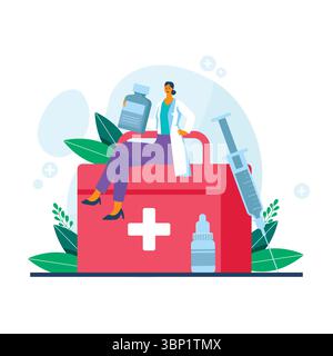 Illustrazione piatta del giorno del medico nazionale Illustrazione Vettoriale