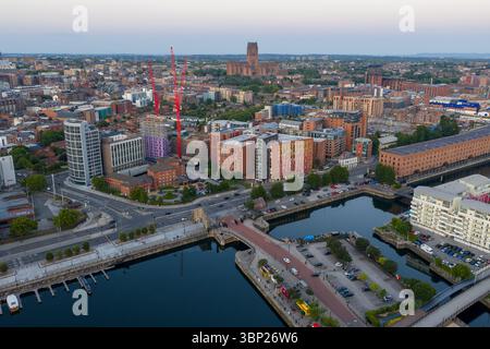 Immagine aerea di Liverpool Docks - Inghilterra Regno Unito Foto Stock