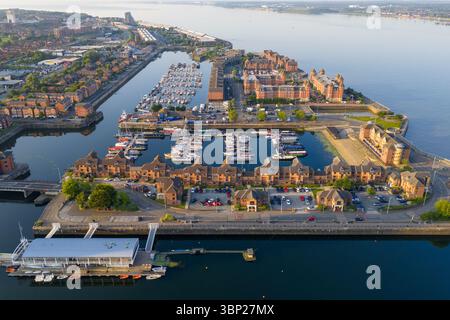 Immagine aerea di Liverpool Docks - Inghilterra Regno Unito Foto Stock