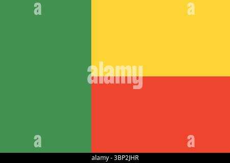 Bandiera del Benin. Colori e proporzioni ufficiali. Bandiera nazionale del Benin. Illustrazione Vettoriale