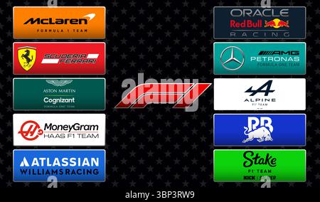 Squadre di Formula 1 Racing Foto Stock