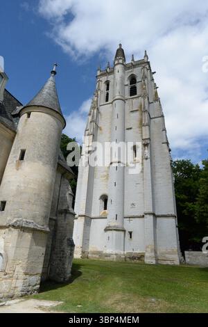 Abbaye du Bec-Hellouin la tour Saint Nicolas Foto Stock