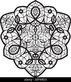 Mandala di fiori spirituali che irradiano armonia e trasformazione Illustrazione Vettoriale