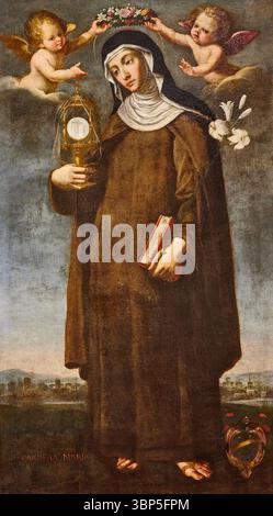 Santa chiara - olio su tela - scuola di Cesare Sermei - XVII secolo - -S.Maria degli Angeli (PG), Museo della Porziuncola della Basilica di S. ma Foto Stock