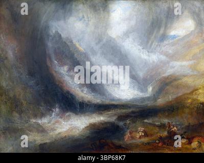 Valle d'Aosta: Tempesta di neve, valanghe e temporali, 1836–37, dipinto di J. M. W. Turner Foto Stock