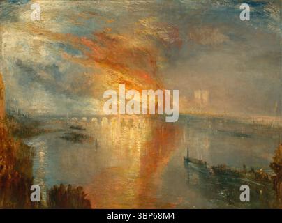 The Burning of the Houses of Lords and Commons, 16 ottobre 1834, dipinto di JMW Turner Foto Stock