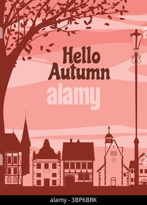 Serie di poster per la primavera, l'estate, l'autunno e l'inverno. Illustrazioni con persone e attività all'aperto stagionali. Illustrazione Vettoriale