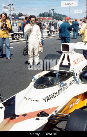 1973 Jacky Ickx - Yardley McLaren M23 - Gran Premio di Germania di F1 - Nürgburgring - Nordschleife - Foto Stock