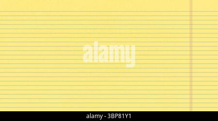 Carta a trama orizzontale rivestita con tampone Legal. Foglio di lavoro giallo con strisce. Pagina vuota del raccoglitore. Sfondo a griglia a linee larghe. Nota scolastica griglia vettoriale Illustrazione Vettoriale