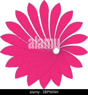 Vettoriale Pink Petal Abstract Flower Swirl Design Illustrazione Vettoriale