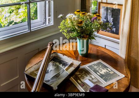 Tracce della fotografa mia Hesse nella sua casa. Hermann-Hesse-Weg, Gaienhofen, Baden-Württemberg, Germania Foto Stock