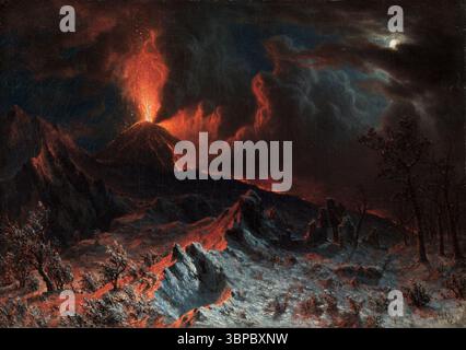 Il Vesuvio a mezzanotte. Albert Bierstadt. 1868. Foto Stock
