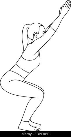 Postura del potere, respiro di calma Illustrazione Vettoriale