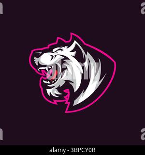 design vettoriale con logo tiger e stile concept per la stampa di badge, emblemi e t shirt. illustrazione della testa di tigre. Illustrazione Vettoriale