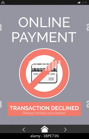 Testo pagamento online su display mobile Foto Stock