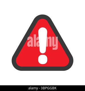 Segnale di avvertimento con triangolo e punto esclamativo che rappresenta attenzione, attenzione, pericolo, pericolo, attenzione, e avviso di sicurezza Illustrazione Vettoriale