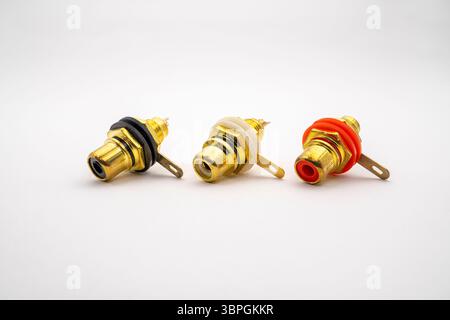 Connettori da pannello RCA Foto Stock