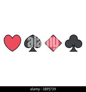 simbolo simbolo simbolo simbolo della carta da gioco illustrazione vettoriale Illustrazione Vettoriale