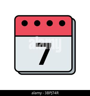 illustrazione vettoriale dell'icona del giorno del calendario Illustrazione Vettoriale