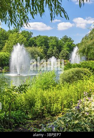Kiev, Ucraina 07.10.2020. Parco pubblico vicino alla casa di Honka nella residenza Mezhyhirya, Kiev, Ucraina, in una giornata estiva di sole, Kiev, Ucraina, Europa Foto Stock