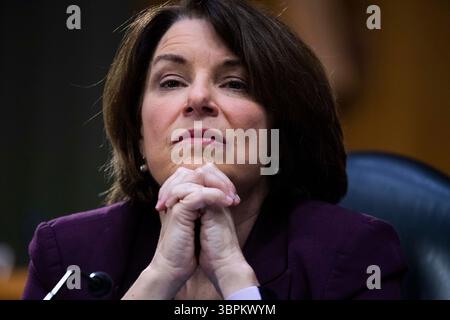 16 giugno 2020, Washington, Distretto di Columbia, USA: La senatrice degli Stati Uniti Amy Klobuchar (Democratica del Minnesota), partecipa all'audizione della commissione giudiziaria del Senato degli Stati Uniti dal titolo "uso della polizia della forza e delle relazioni comunitarie", tenutasi nell'edificio dell'ufficio del Senato di Dirksen a Washington, D.C., martedì 16 giugno 2020 (immagine di credito: © Tom Williams/CNP via ZUMA Wire) Foto Stock