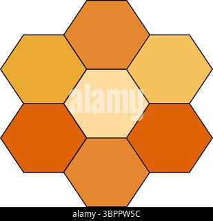 Nido d'ape, nido d'ape ripieno di miele dorato, miele in composizione a nidi d'ape. Illustrazione della linea grafica vettoriale. sfondo per striscioni, stampa Illustrazione Vettoriale