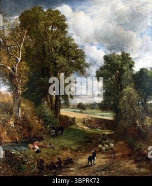 John Constable, 'The Cornfield', dipinto nel 1826. Dimensioni: 56 x 48 pollici (143 x 122 cm). National Gallery, Londra (Regno Unito). Foto Stock