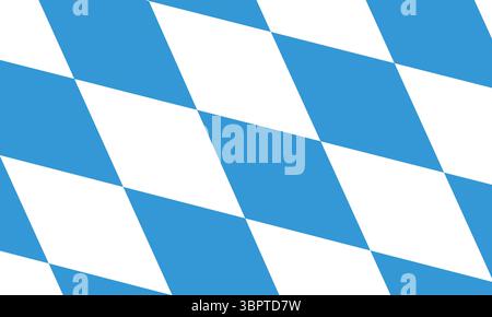 Bandiera della Baviera. Germania. Bandiera dello Stato libero di Baviera. Illustrazione Vettoriale