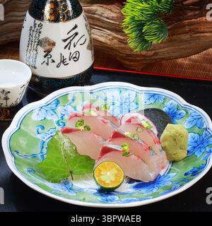 Nagasaki - prodotto Greater Amberjack Sashimi Foto Stock