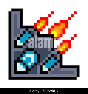 piano bombardiere in stile pixel art Illustrazione Vettoriale